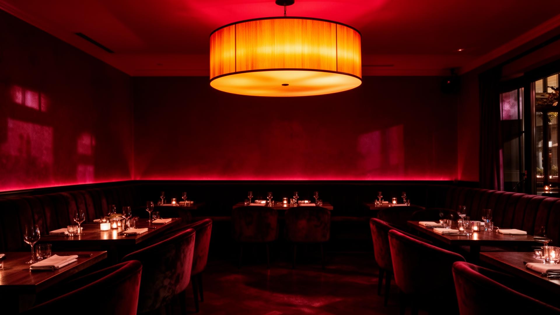 Candlelit dining room